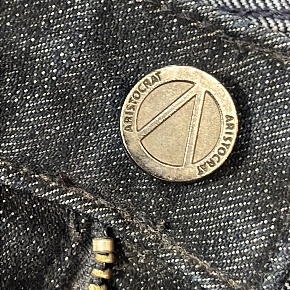 ARISTOCRAT Kent dark BLUE Denim Jeans women’s 31 COTTON blend straight, 9” rise - Picture 11 of 15